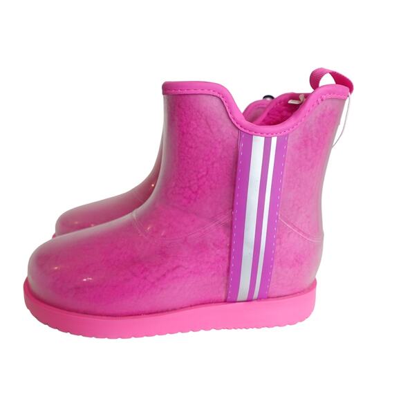 Hot Pink Fleece lined Rubber Slipper Boots - Picture 1 of 10